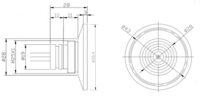 HT-IQ Sensore di pressione al silicio piezoresistivo 50,4 mm Sensore di pressione tipo diaframma grande 0