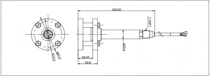 BH93420-WS Trasmettitore del livello dell'acqua 4-20mA OEM Sensore del livello del liquido con flange fissa 0