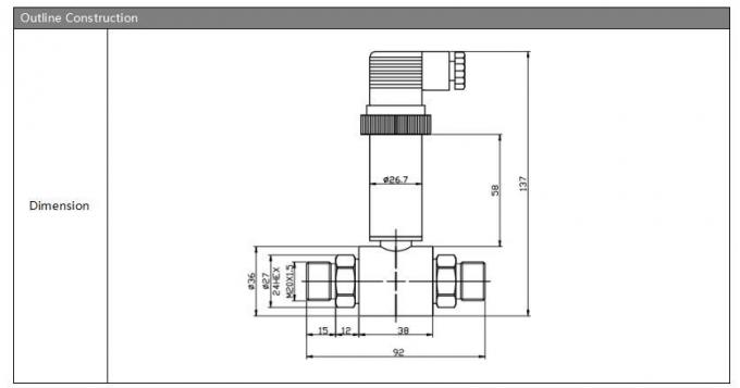24VDC Trasmettitore di pressione differenziale G1/4 1/4NPT 4-20mA Trasmettitore a tubo Dp 0