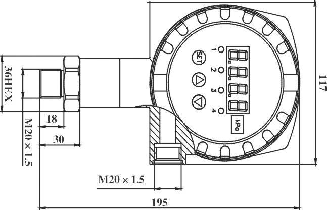 BPZK03D Trasmettitore di pressione differenziale regolatore di pressione digitale con interruttore a 4 punti 1
