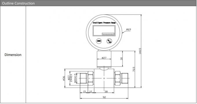BPZ2008 Pressometri digitali LCD a 5 cifre Pressometro differenziale 9V 3